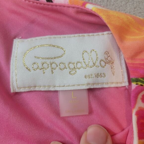 Pappagallo Dress Pink Lemons Fruit Print Size Large - Picture 5 of 9